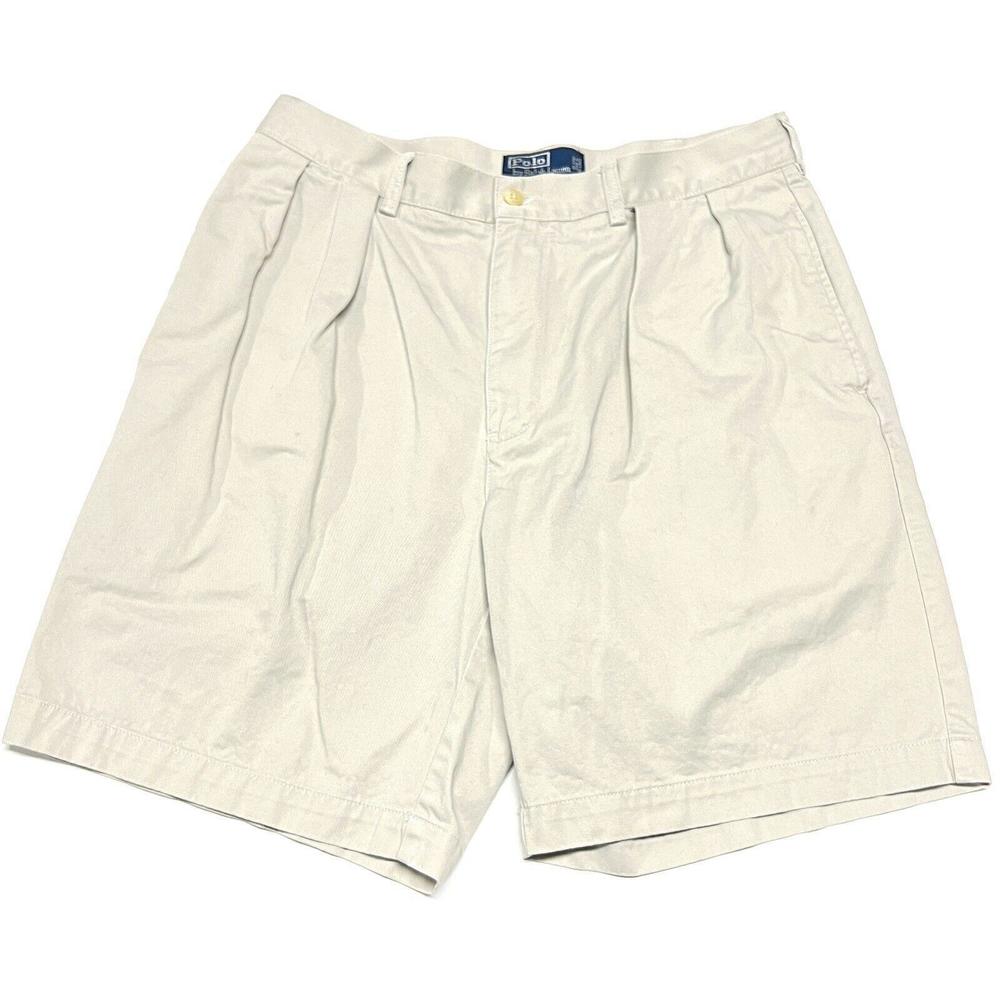Polo by Ralph Lauren Men's Cream Flat Front Shorts